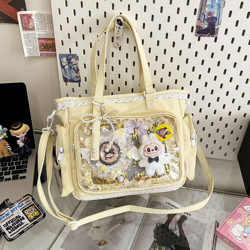 Embroidery Texture - New Japanese Style Transparent Crossbody Bag