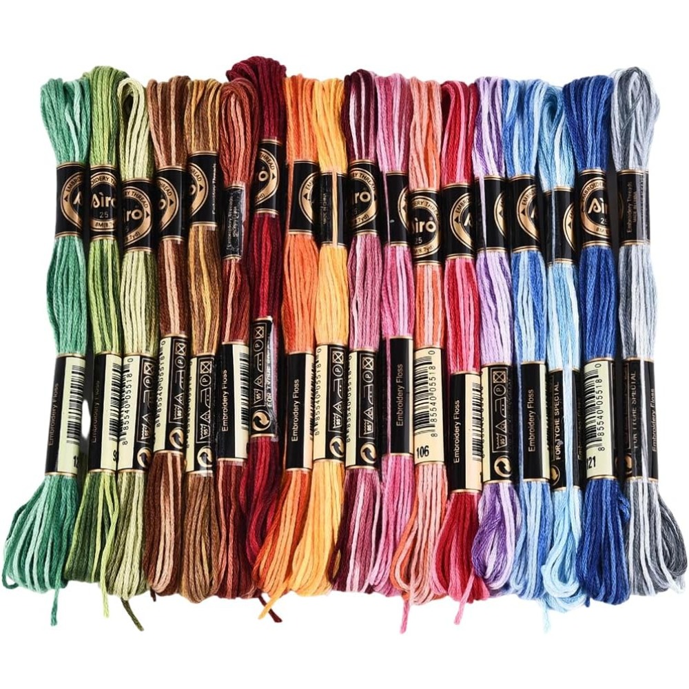 Embroidery Thread - 18 Skeins 6 Strands Colorful Variegated