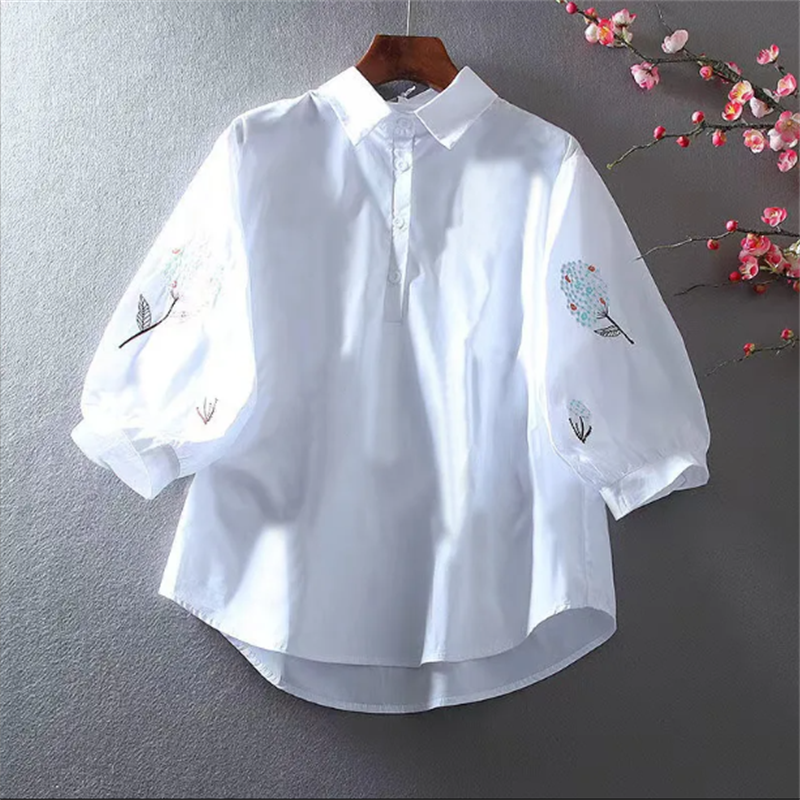 Embroidery Artist - Embroidered Blouses Women's Shirt Loose Laple