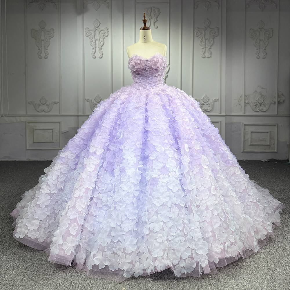 Embroidery Organza - Chic Quinceanera Dresses Purple Strapless Vestidos