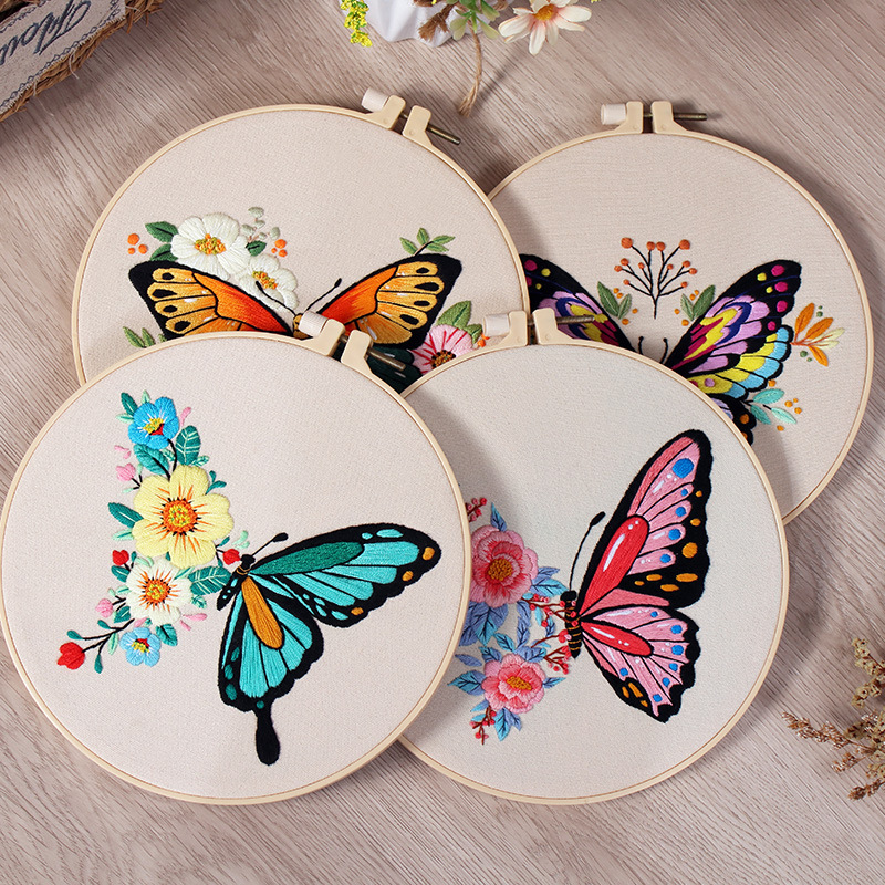 Embroidery Artist - DIY Embroidery Kit Butterfly Printed Pattern