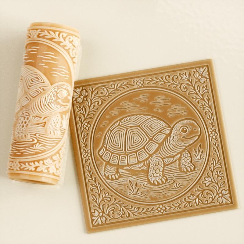 Flower Skull Clay Tile Roller  - Embroidery Texture avaliação e preço