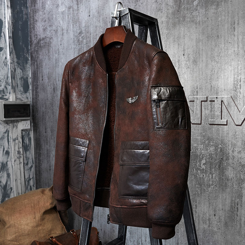 Denny&Dora Men's Shearling Coa - Embroidery In Australia avaliação e preço