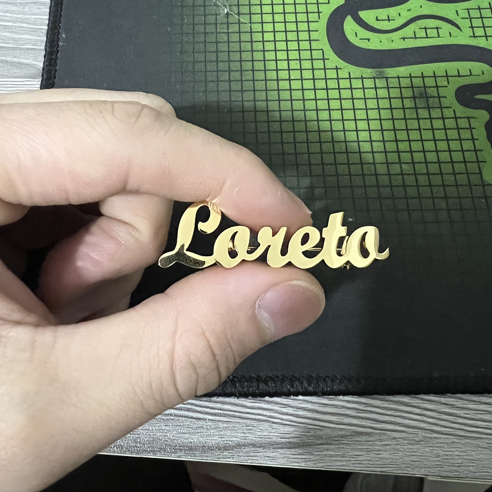 Custom name brooch interwoven  - Embroidery Kaftan avaliação e preço