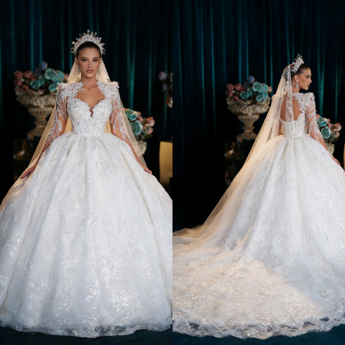 Custom White Elegant Princess  - Embroidery Organza avaliação e preço