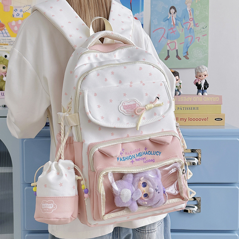 New Cute Transparent Anime Bac - Embroidery Texture avaliação e preço