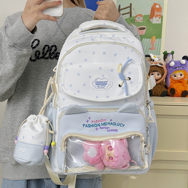 New Cute Transparent Anime Bac - Embroidery Texture avaliação e preço
