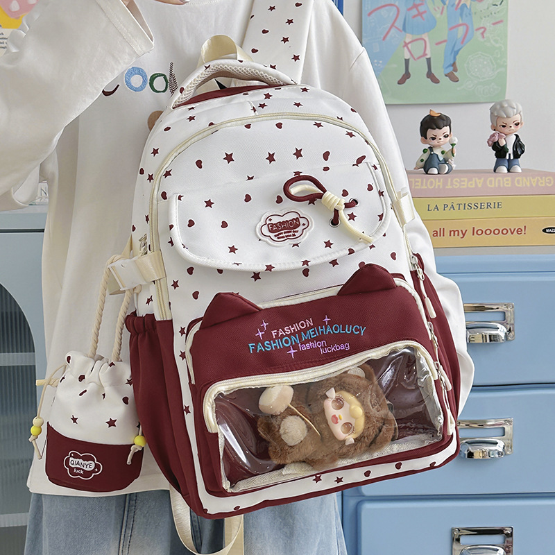 New Cute Transparent Anime Bac - Embroidery Texture avaliação e preço