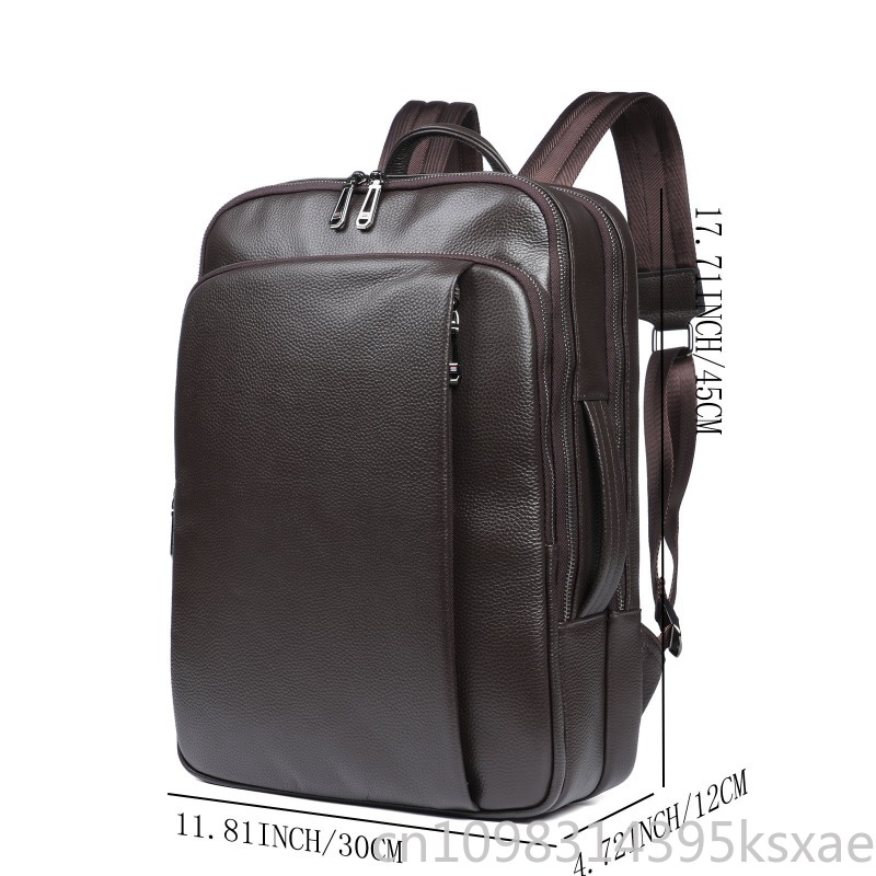 Men's Top Grain Leather Backpa - Embroidery Thread avaliação e preço