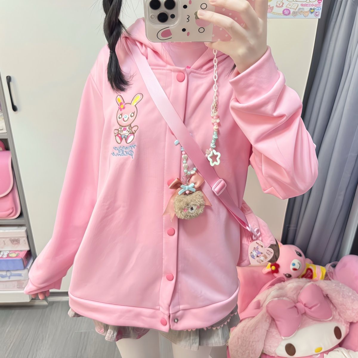 Japanese Cartoon Mp Embroidery - Embroidery Zip Up Hoodie avaliação e preço