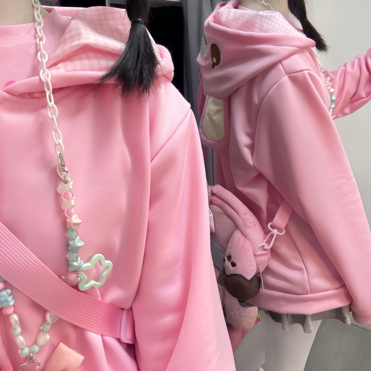 Japanese Cartoon Mp Embroidery - Embroidery Zip Up Hoodie avaliação e preço