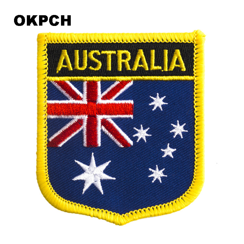 Australia Flag Shield Shape Ir - Embroidery In Australia avaliação e preço