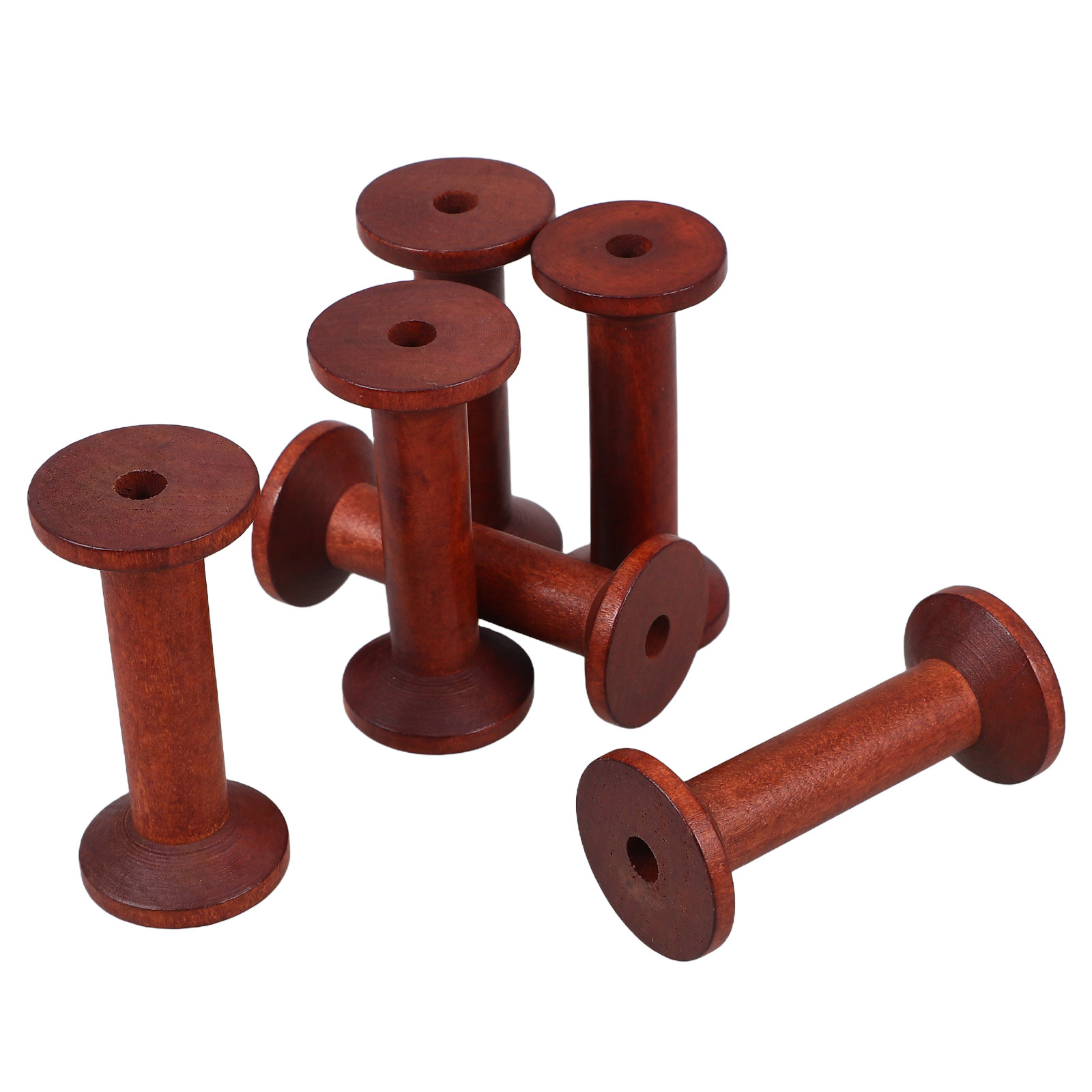 6Pcs Smooth Wood Thread Spools - Embroidery Thread avaliação e preço