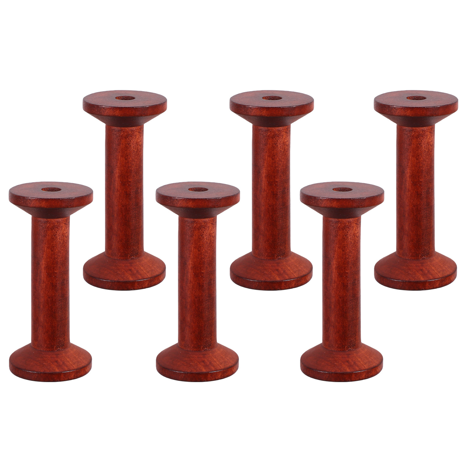 6Pcs Smooth Wood Thread Spools - Embroidery Thread avaliação e preço