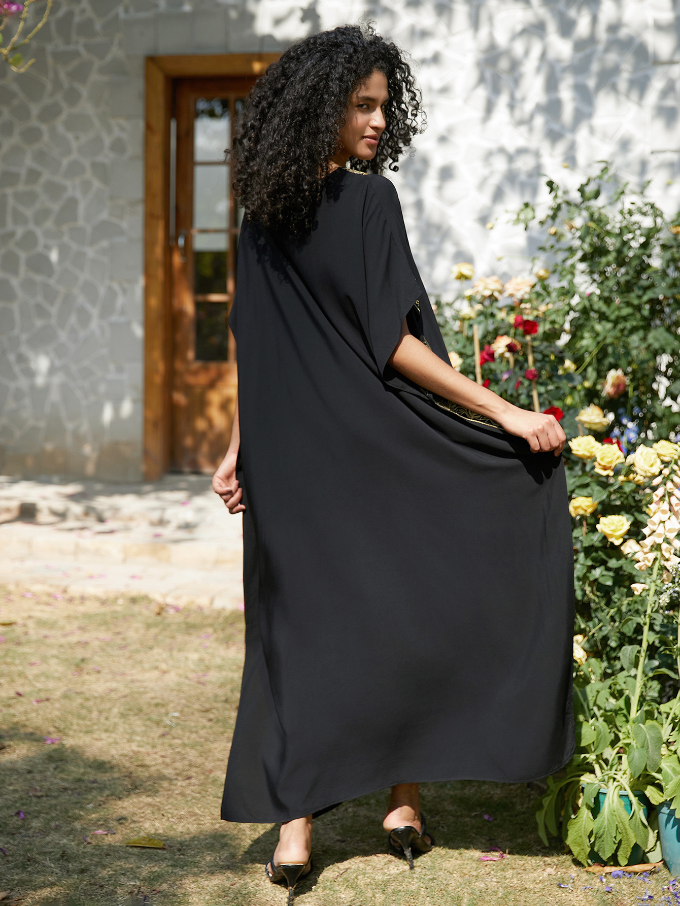 Swimsuit Cover Ups Embroidery  - Embroidery Kaftan avaliação e preço