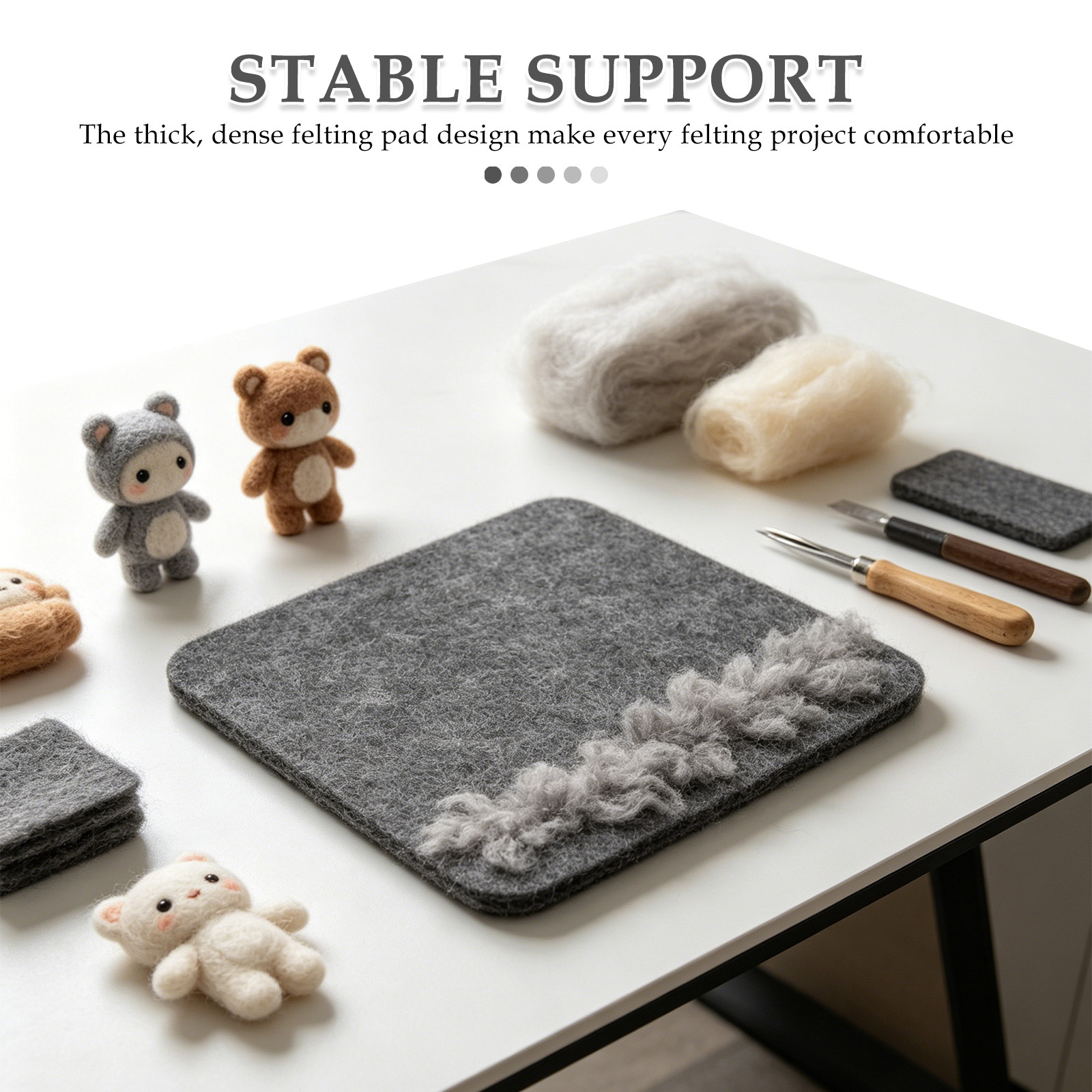 4Pcs Square Felt Pads Needle F - Felt Sheet Wool avaliação e preço