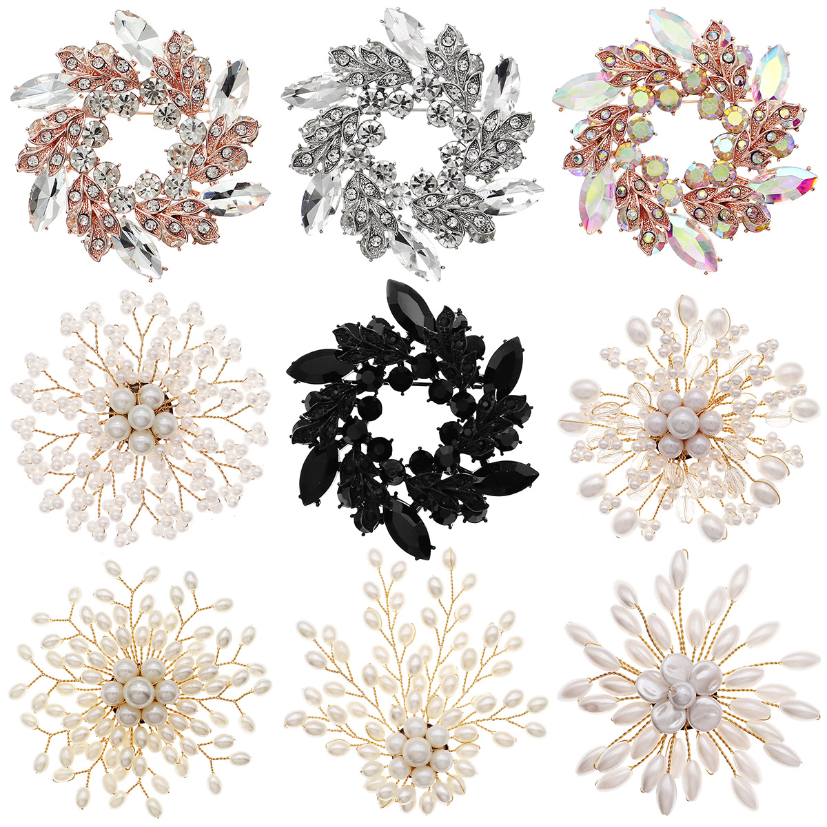 Pearl Brooch Pin Snowflake Hig - Embroidery Kaftan avaliação e preço