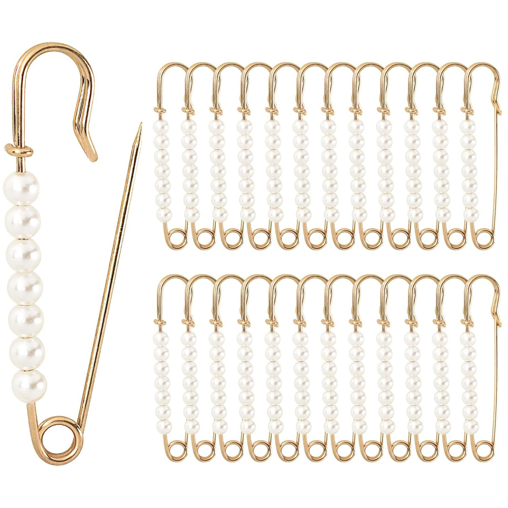 5PCS Faux Pearl Brooch Pins 2. - Embroidery Kaftan avaliação e preço