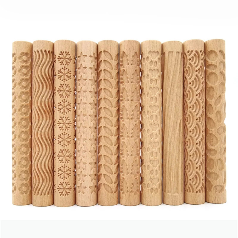 Wooden Texture Rolling Pin Cer - Embroidery Texture avaliação e preço