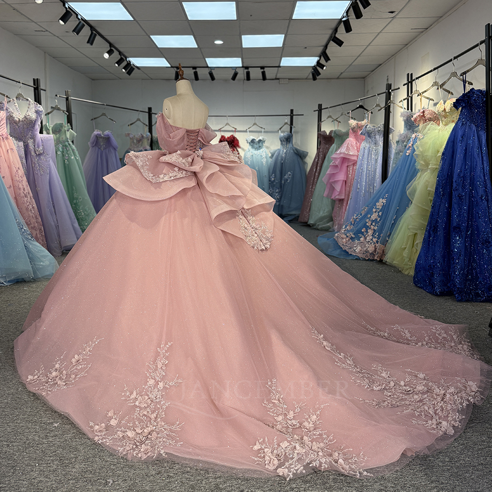 Pink Princess Ball Gown Quince - Embroidery Organza avaliação e preço