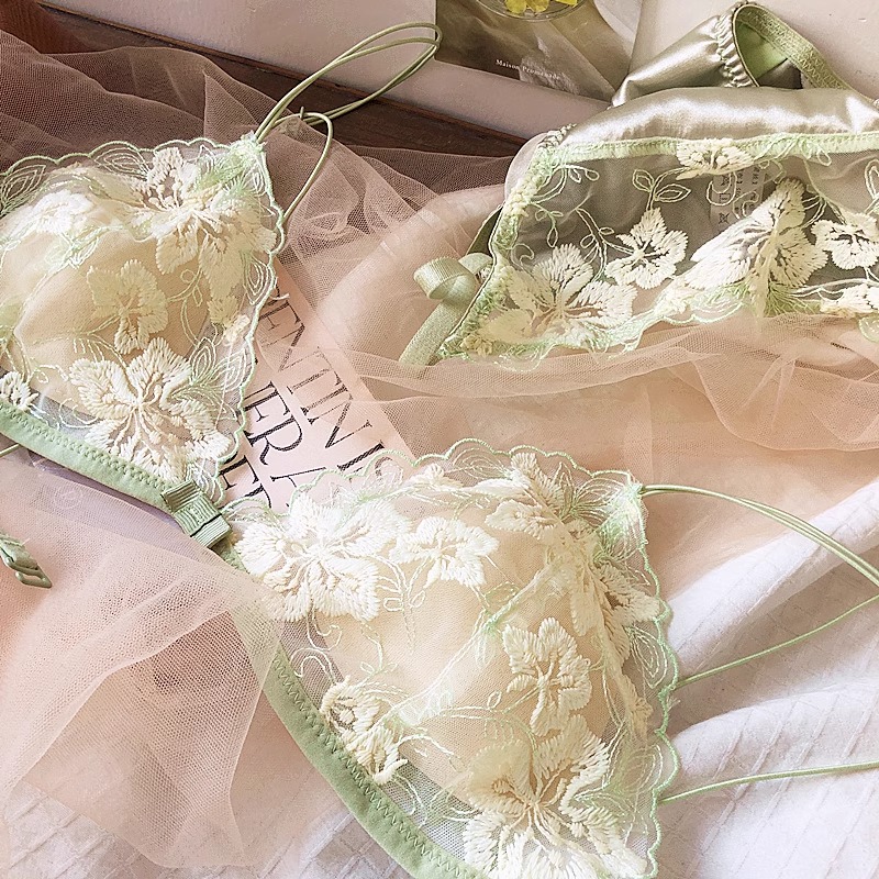 French Niche Lingerie Set Embr - Embroidery In Australia avaliação e preço