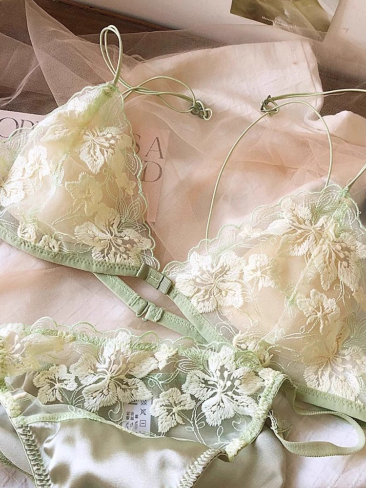 French Niche Lingerie Set Embr - Embroidery In Australia avaliação e preço