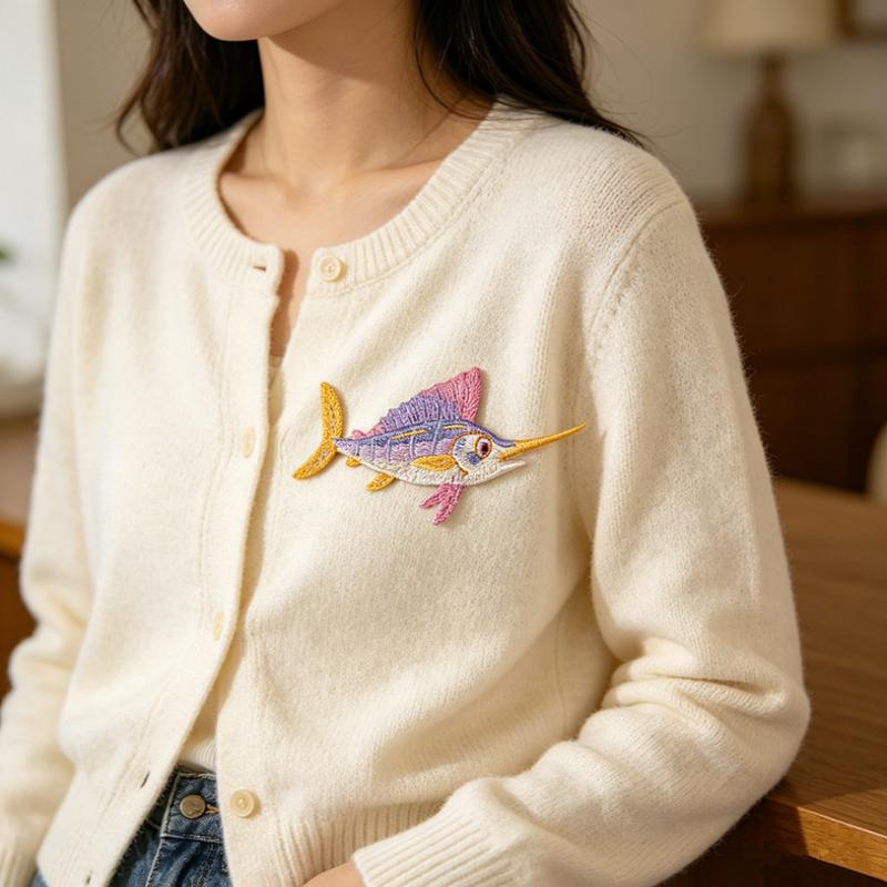 Dolphin Jellyfish Summer Sea F - Embroidery Fish avaliação e preço