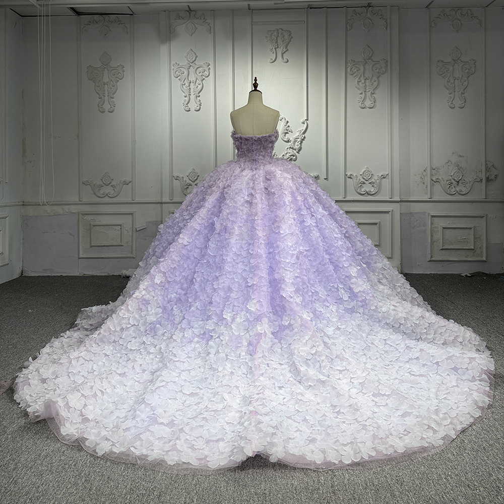 Chic Quinceanera Dresses Purpl - Embroidery Organza avaliação e preço