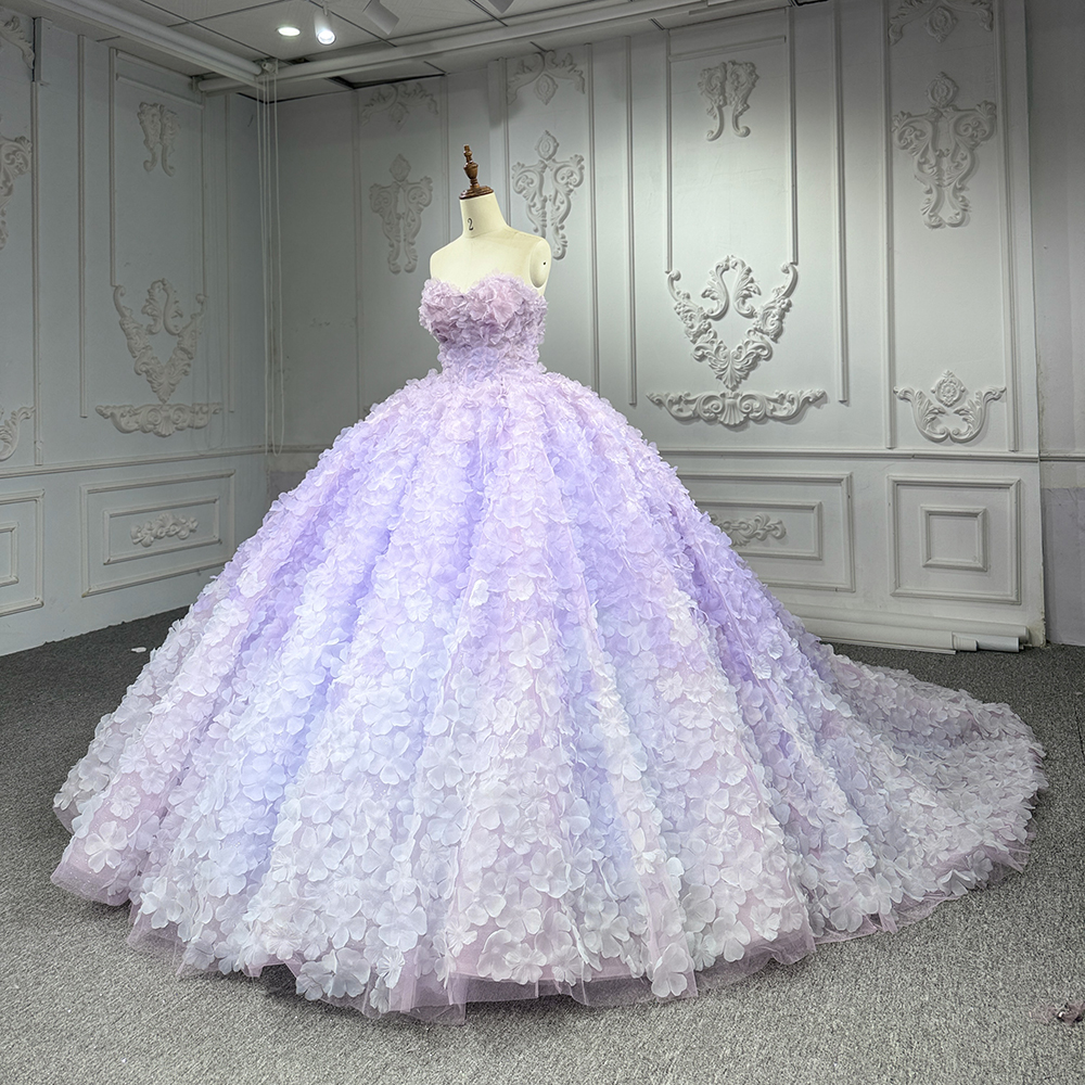 Chic Quinceanera Dresses Purpl - Embroidery Organza avaliação e preço