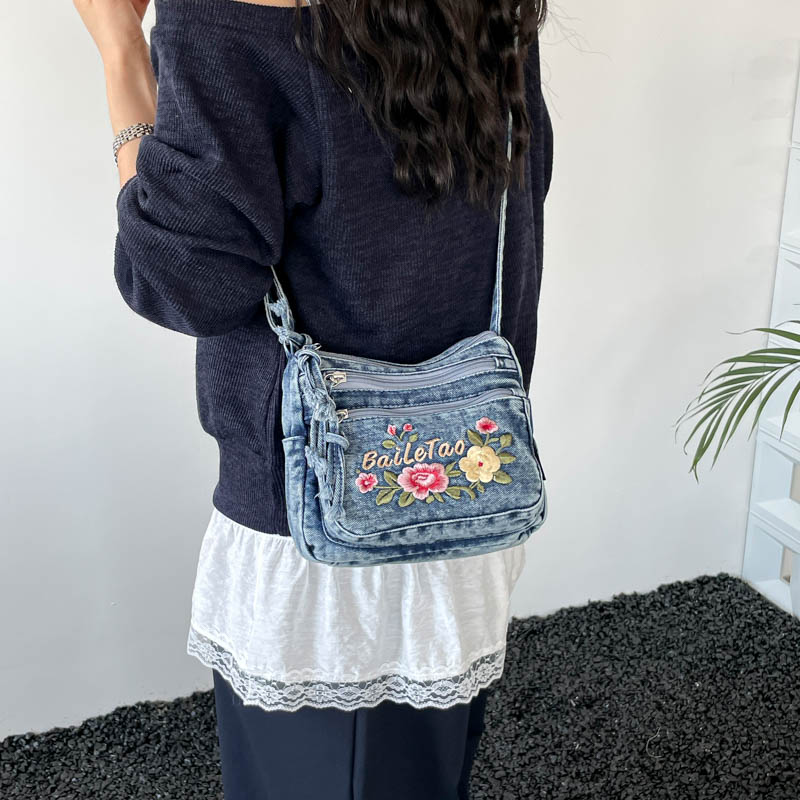 New Lightweight Denim Zipper C - Embroidery Fish avaliação e preço