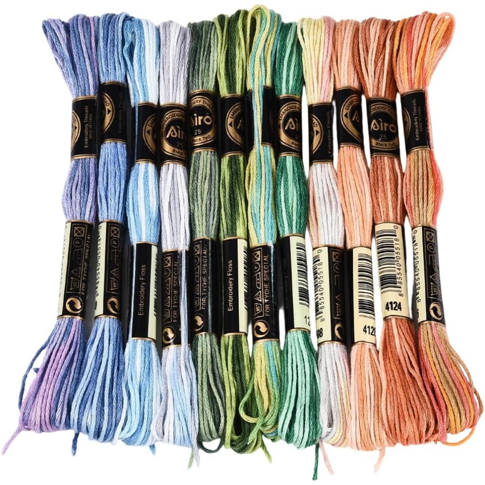12 Skeins 105 Yards Cross Stit - Embroidery Thread avaliação e preço