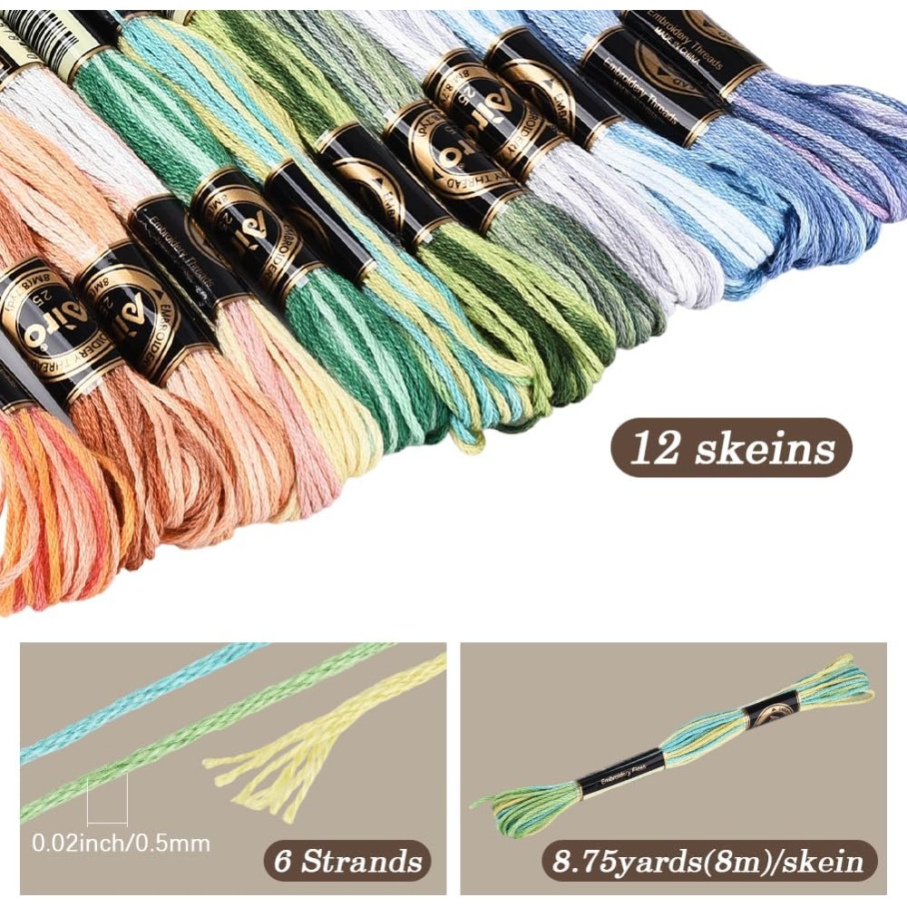 12 Skeins 105 Yards Cross Stit - Embroidery Thread avaliação e preço