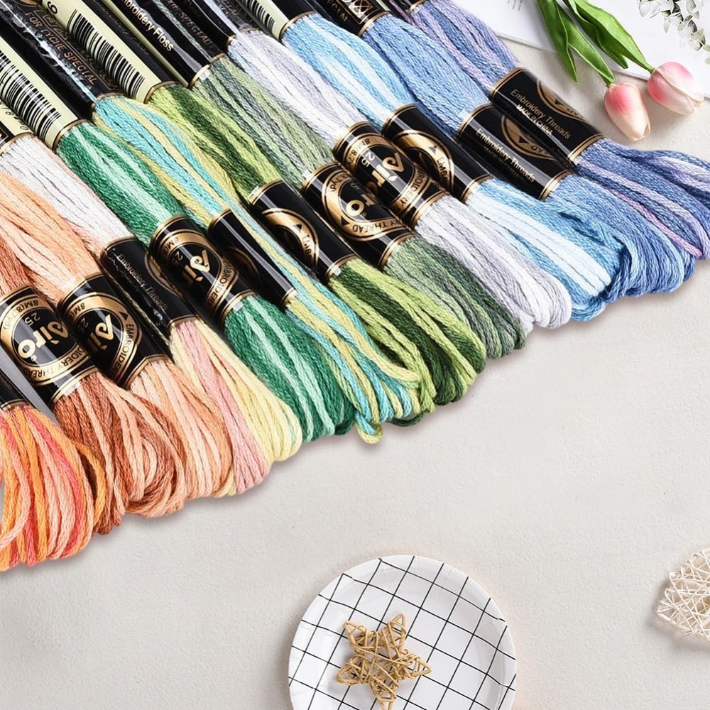 12 Skeins 105 Yards Cross Stit - Embroidery Thread avaliação e preço