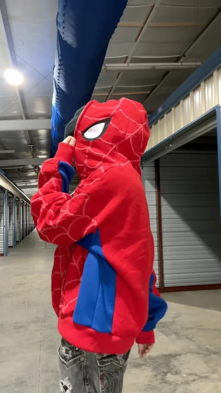 Men Spider Print Hoodies Women - Embroidery Zip Up Hoodie avaliação e preço