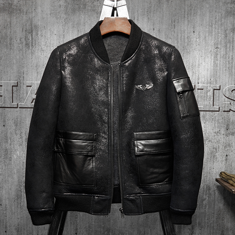 Denny&Dora Men's Shearling Coa - Embroidery In Australia avaliação e preço