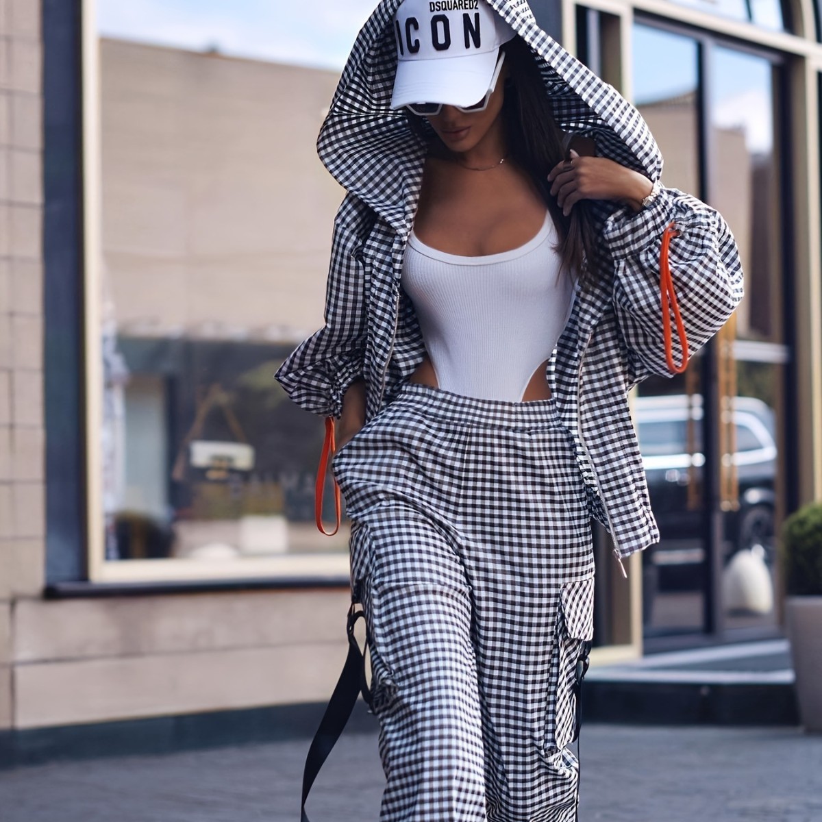Spring Autumn Casual Plaid Pri - Embroidery Zip Up Hoodie avaliação e preço