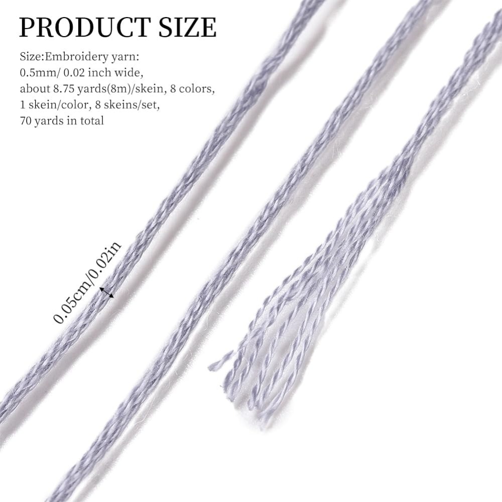 8 Skeins 70 Yards Grey Friends - Embroidery Thread avaliação e preço