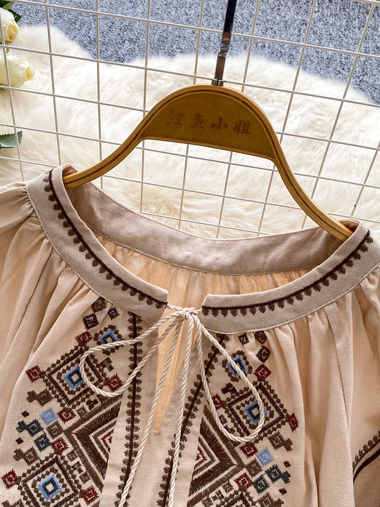 Women Autumn Blouse Loose Arti - Embroidery Artist avaliação e preço