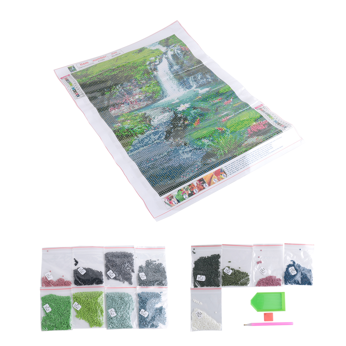 A71Z  Waterfall Scenery Fish D - Embroidery Fish avaliação e preço