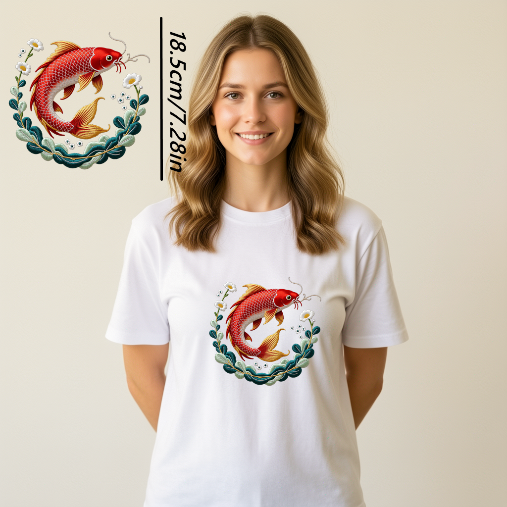 1 Piece of Clothing Imitation  - Embroidery Fish avaliação e preço