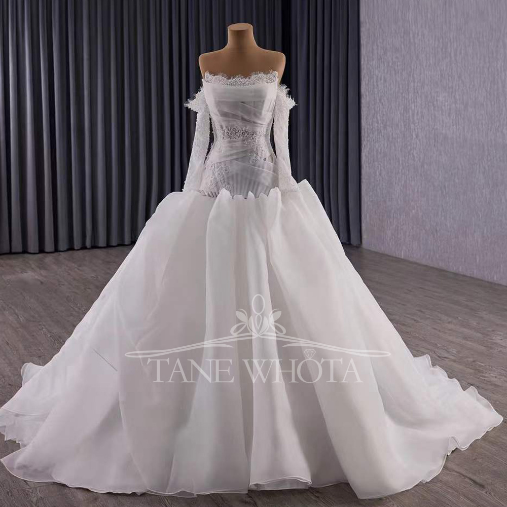 Vestidos Novias Boda Strapless - Embroidery Organza avaliação e preço