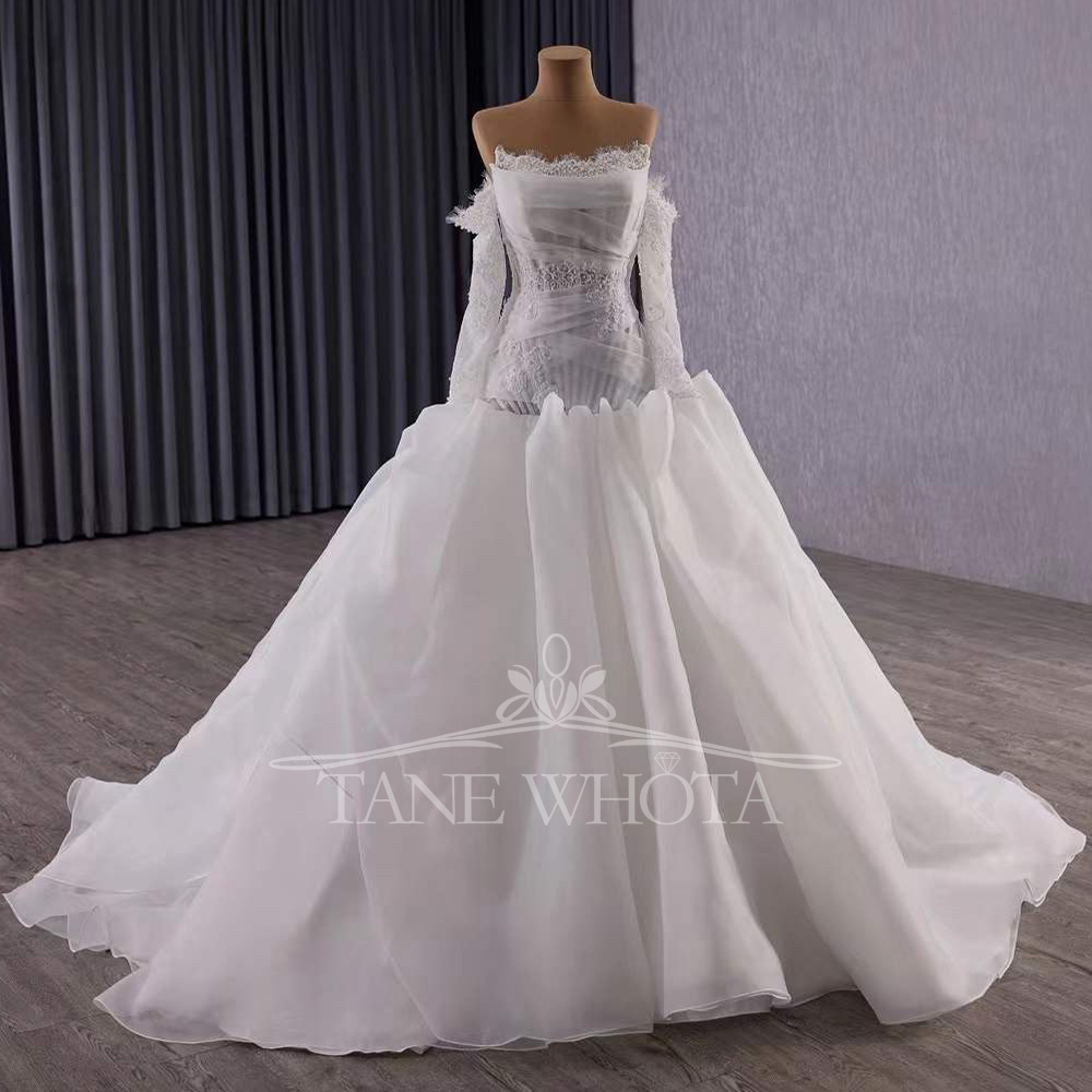 Vestidos Novias Boda Strapless - Embroidery Organza avaliação e preço