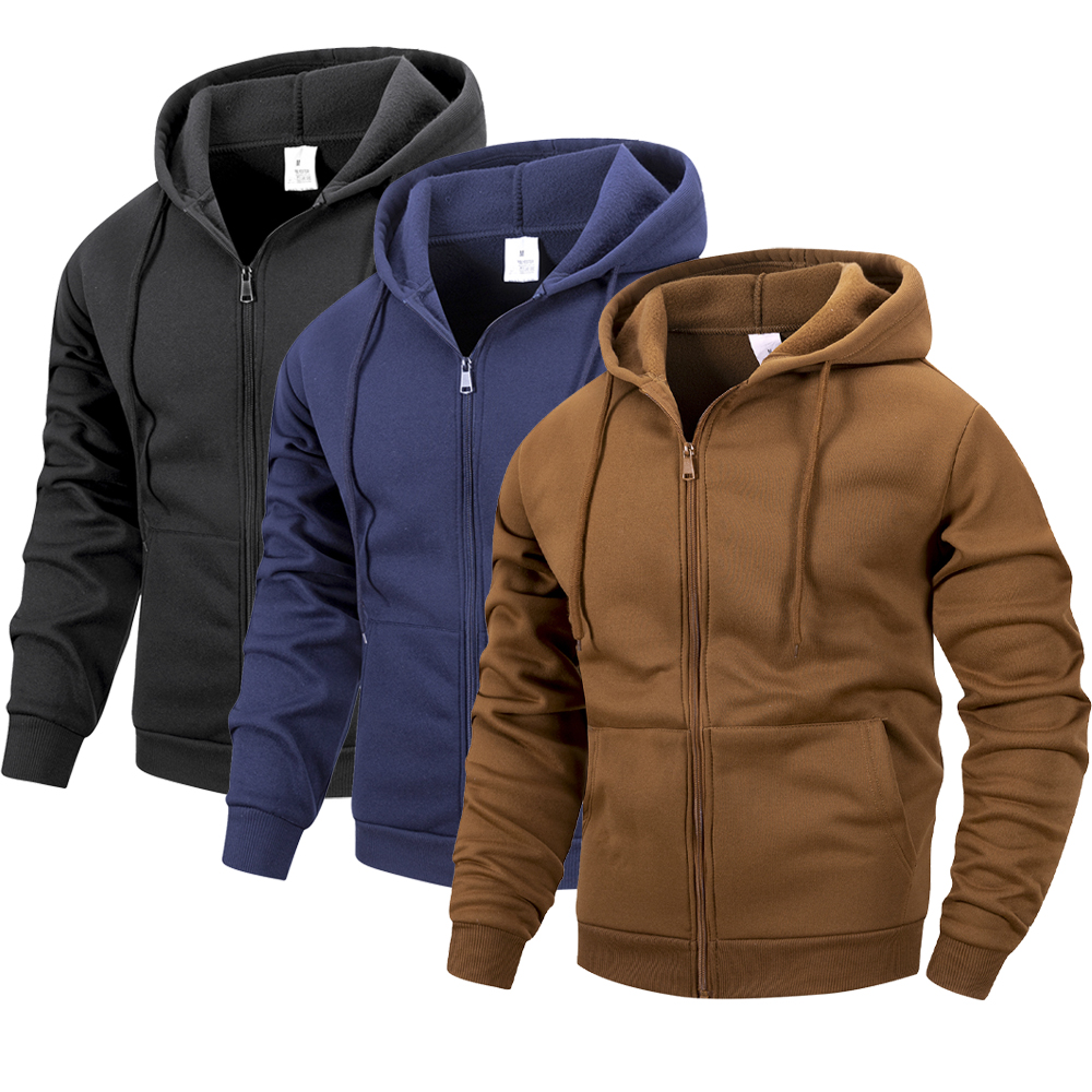 Men's Zip Hoodie Jacket Hooded - Embroidery Zip Up Hoodie avaliação e preço