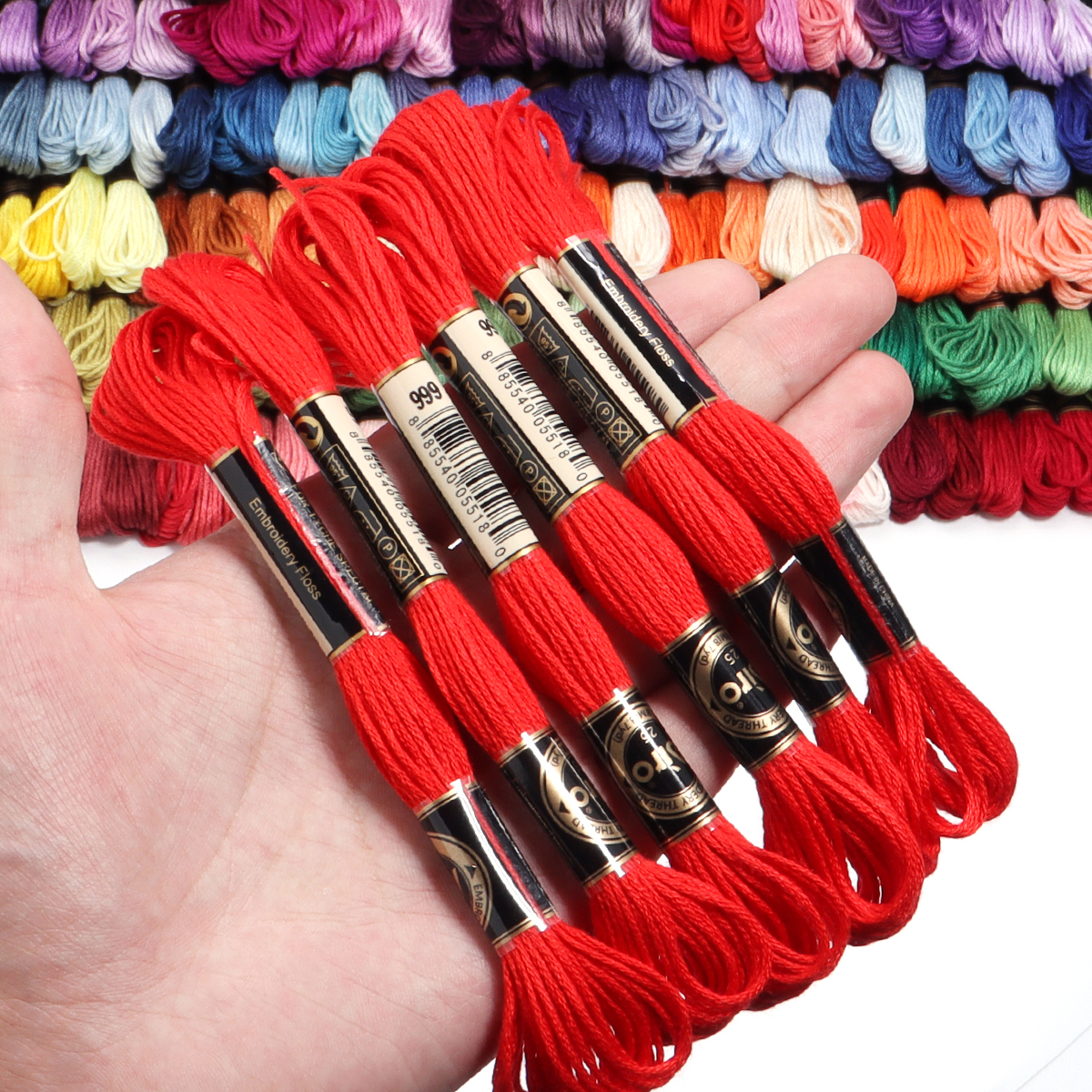 6Pcs/Lot Multicolor Polyester  - Embroidery Thread avaliação e preço