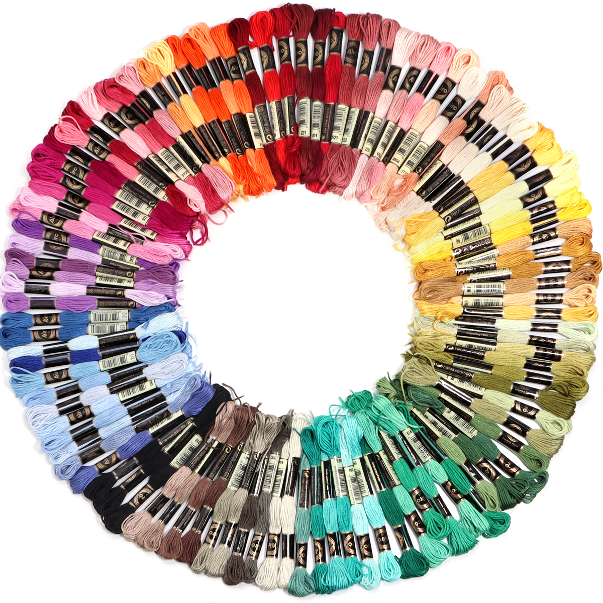 6Pcs/Lot Multicolor Polyester  - Embroidery Thread avaliação e preço