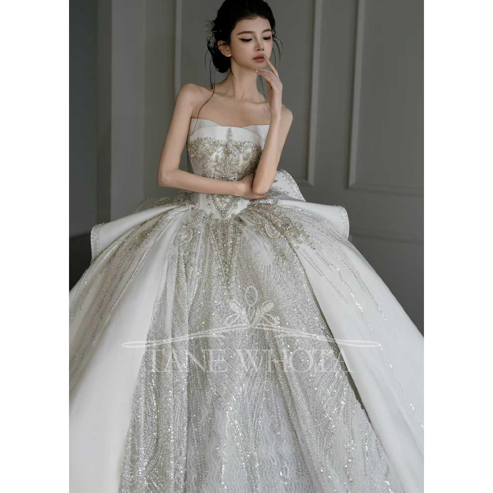 White Strapless Beading Sequin - Embroidery Organza avaliação e preço