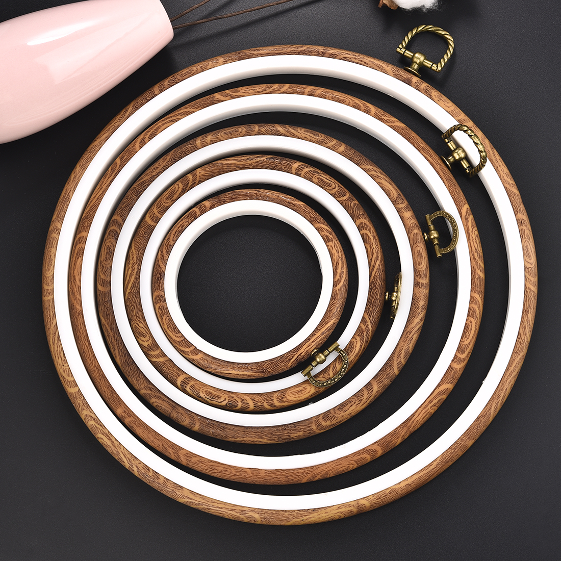Imitated Wood Round,Oval Diffe - Embroidery Zone avaliação e preço