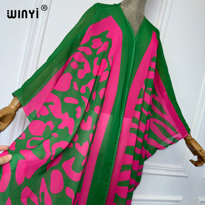WINYI Africa Bohemia print Kim - Embroidery Kaftan avaliação e preço