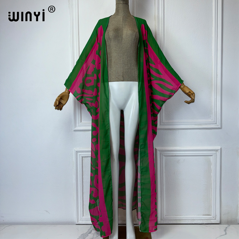 WINYI Africa Bohemia print Kim - Embroidery Kaftan avaliação e preço