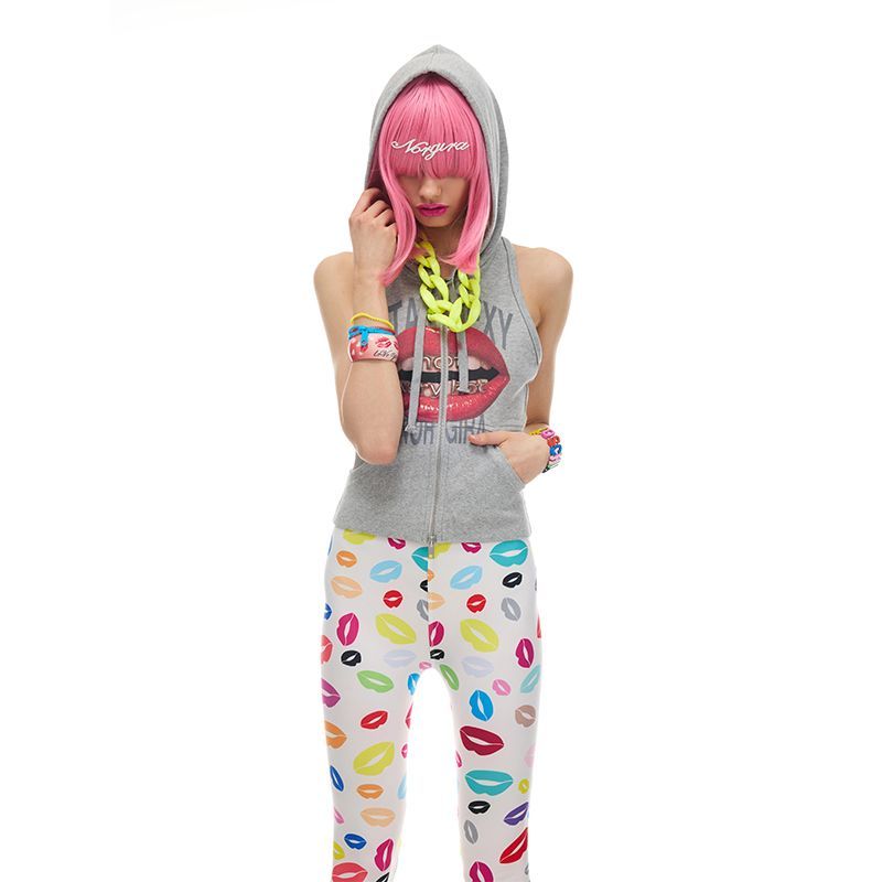 Y2K Halter Hoodie Tank Top wit - Embroidery Zip Up Hoodie avaliação e preço
